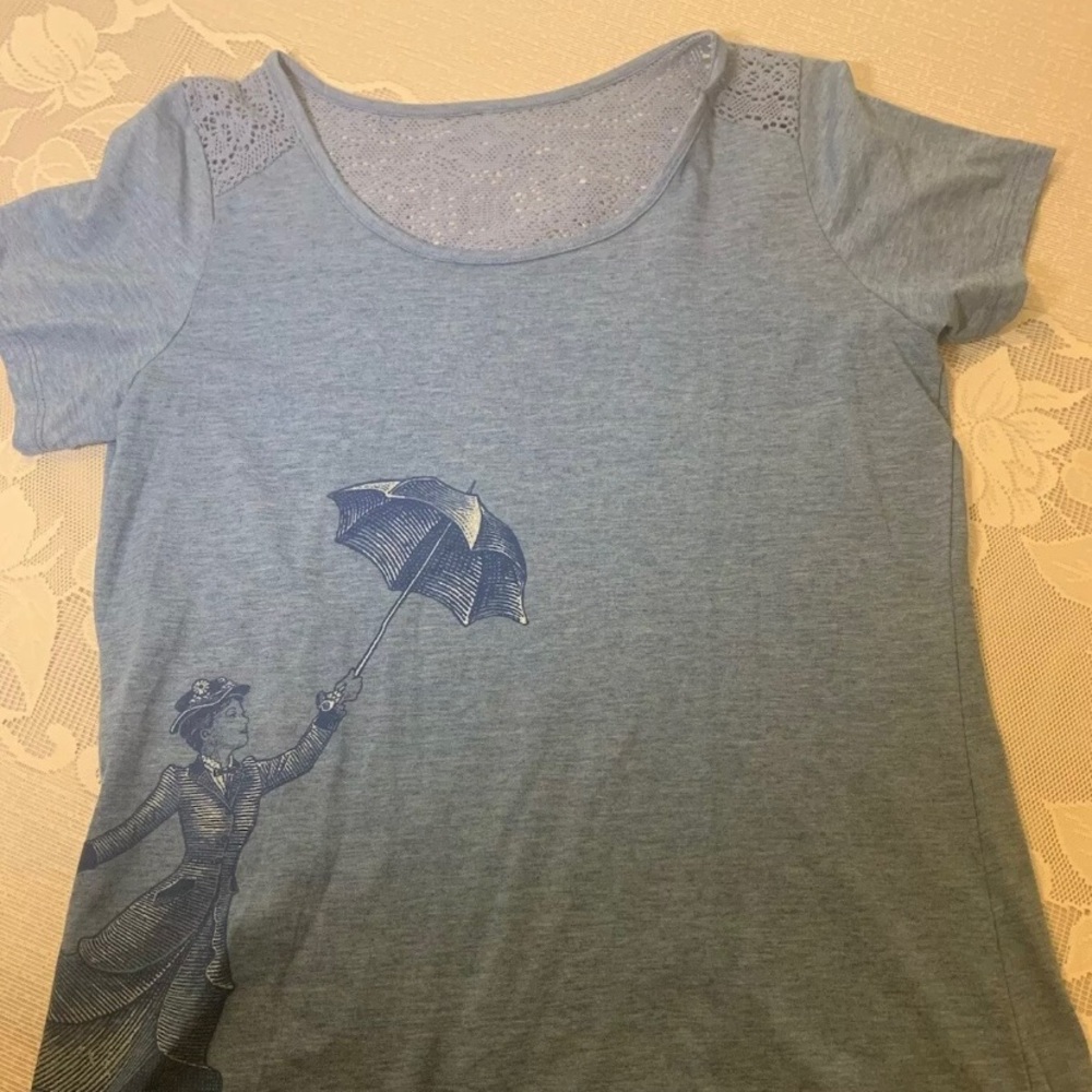 Disney parks Mary poppins blue Womens shirt size large